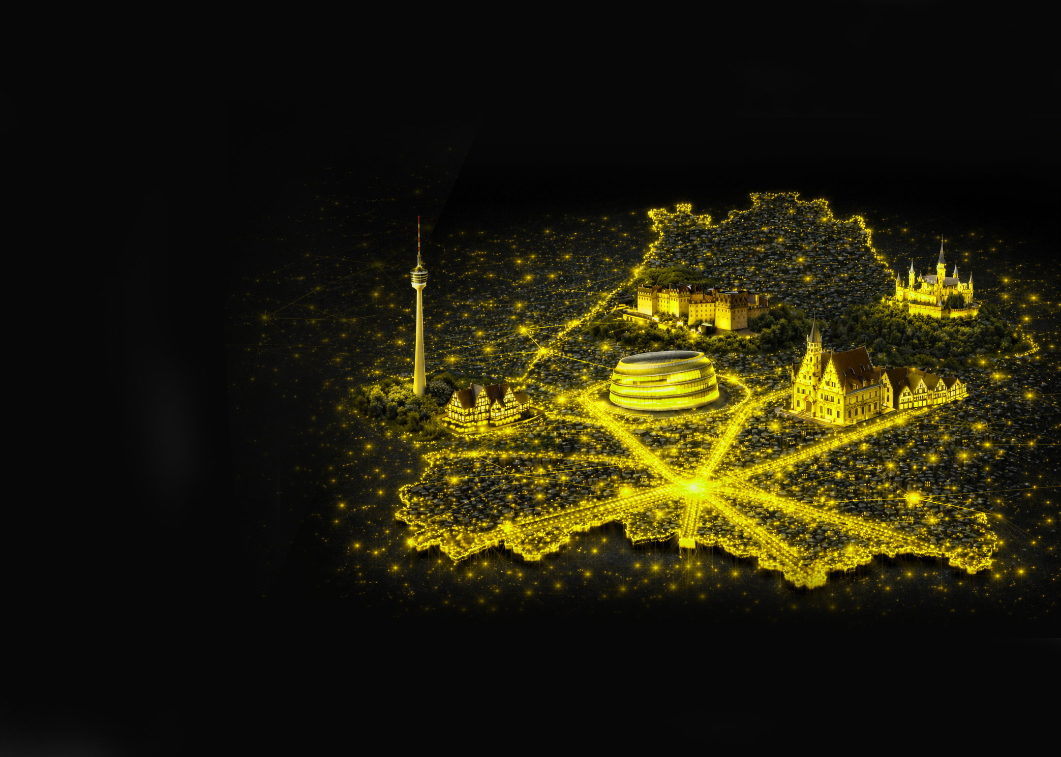 Baden-Württemberg als leuchtendes Netzwerk — Innovationsbeschleuniger BW Keyvisual